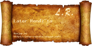 Later Renáta névjegykártya